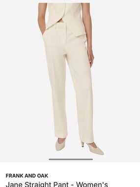 Frank And Oak Jane Straight Pants in Ivory
